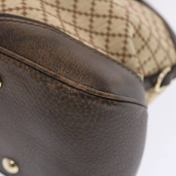 GUCCI Diamante Hand Bag Canvas Leather 2way Brown Beige 247286 Auth tb817 - Picture 8 of 16